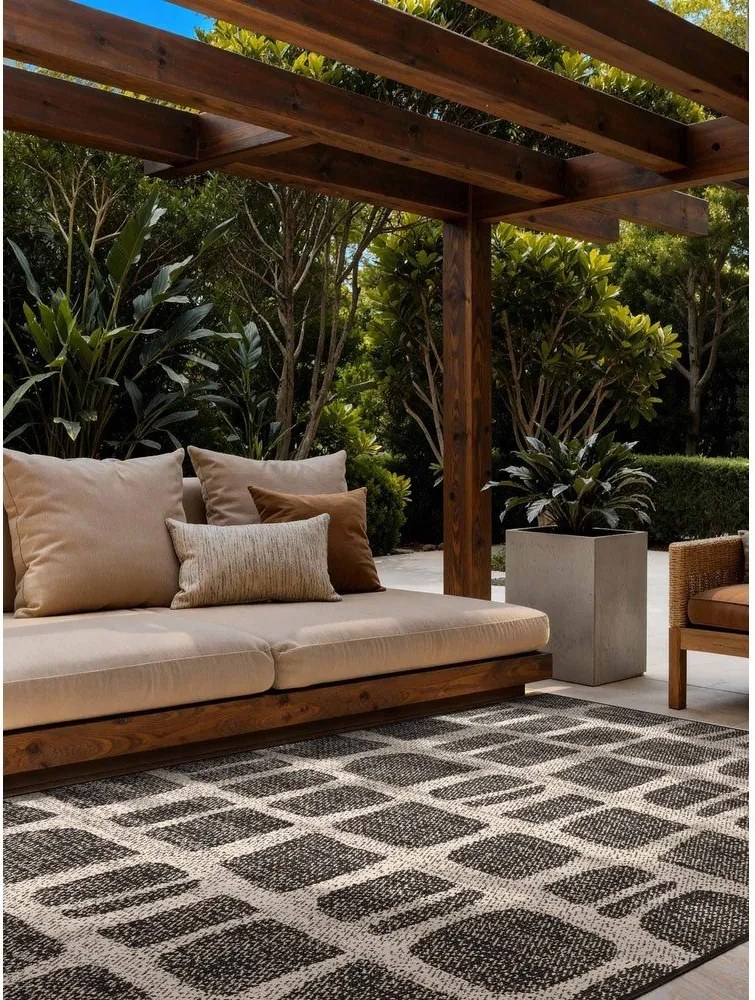 Черен/кремав килим за открито и закрито 120x170 cm Haringey Ruskin – Ted Baker