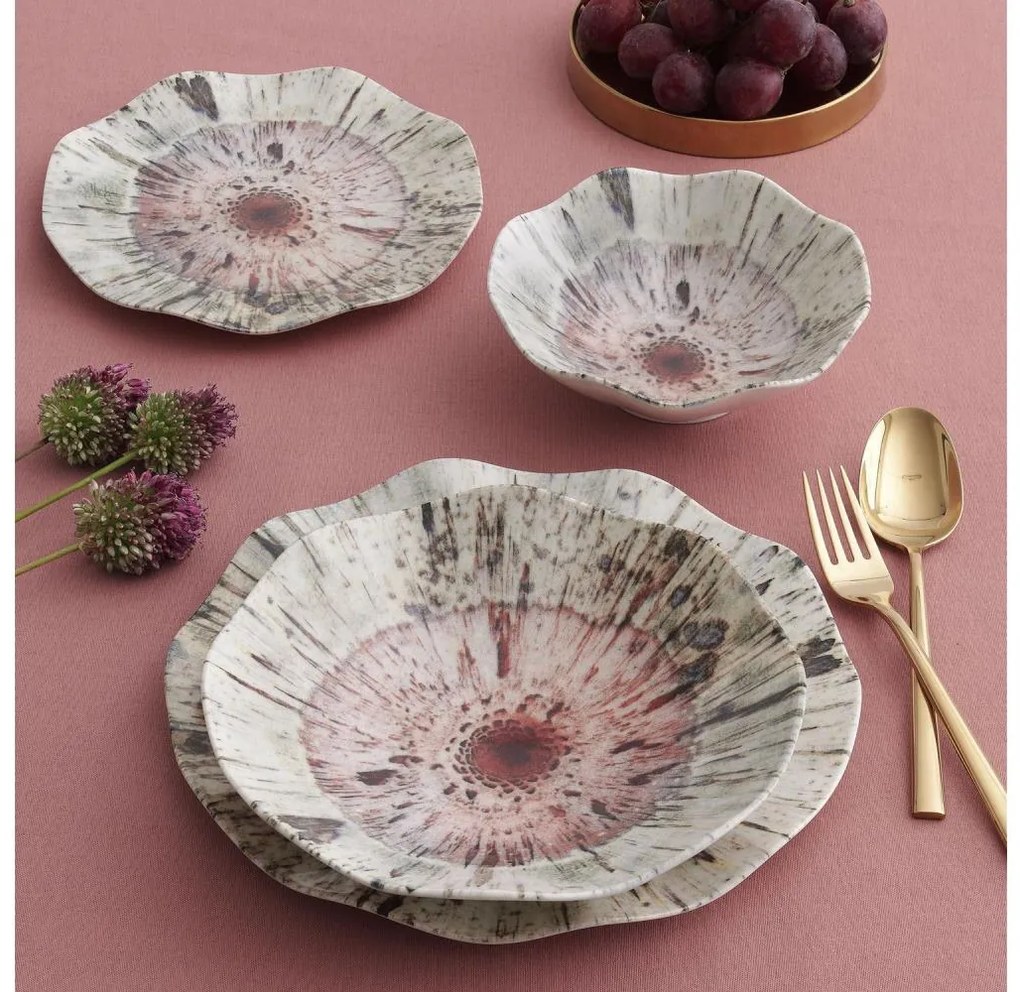 Комплект за хранене 24 бр. цветен/порцелан