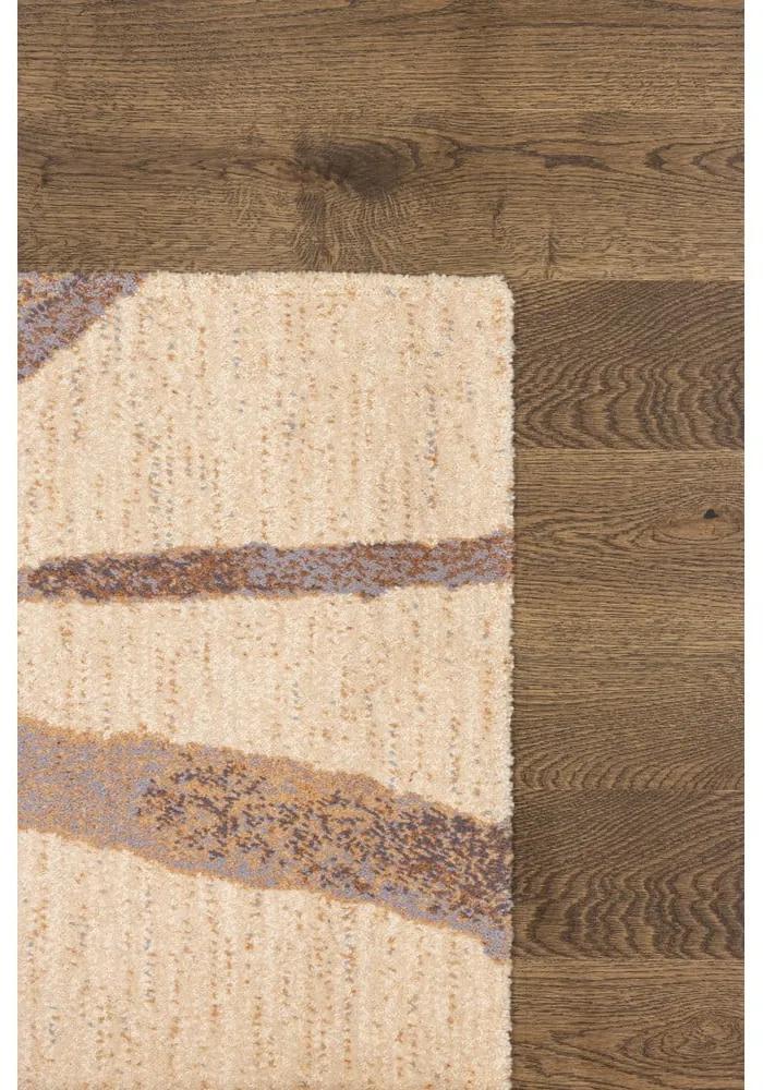 Бежов вълнен килим 100x180 cm Sticks - Agnella