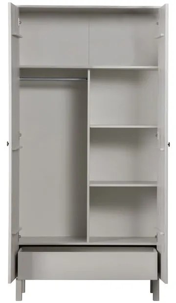 Светлосив гардероб от борова дървесина 100x195 cm Madu - WOOOD