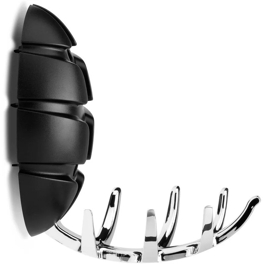 Черна/в блестящо сребрист цвят стенна пластмасова кука Bug – Spinder Design