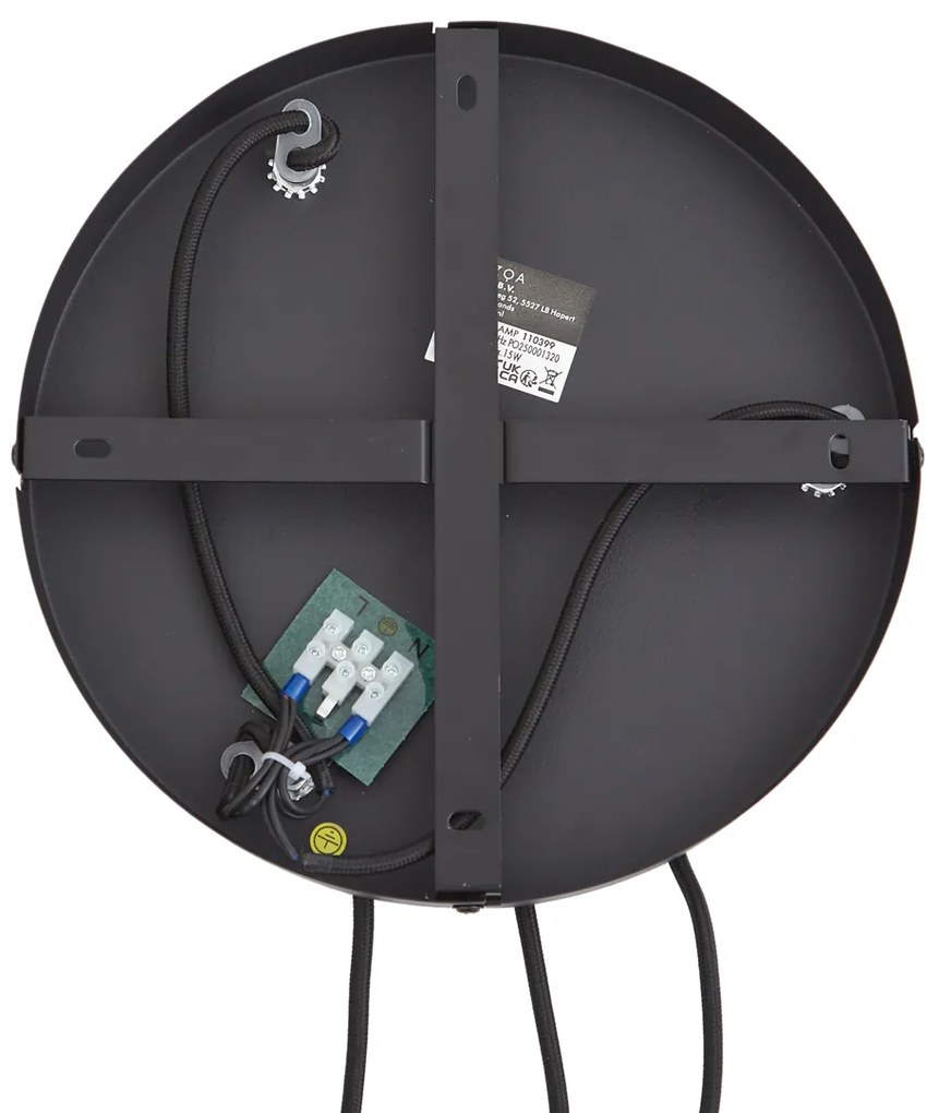 Дизайнерска висяща лампа черна с димно стъкло 3 светлини - Ana