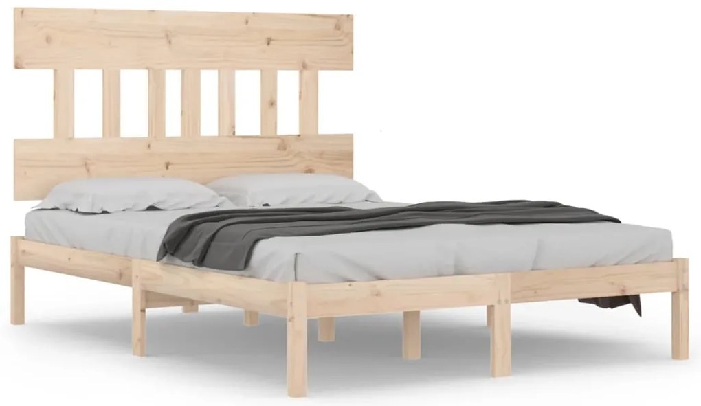 3104713 vidaXL Рамка за легло, дърво масив, 135x190 cм, Double
