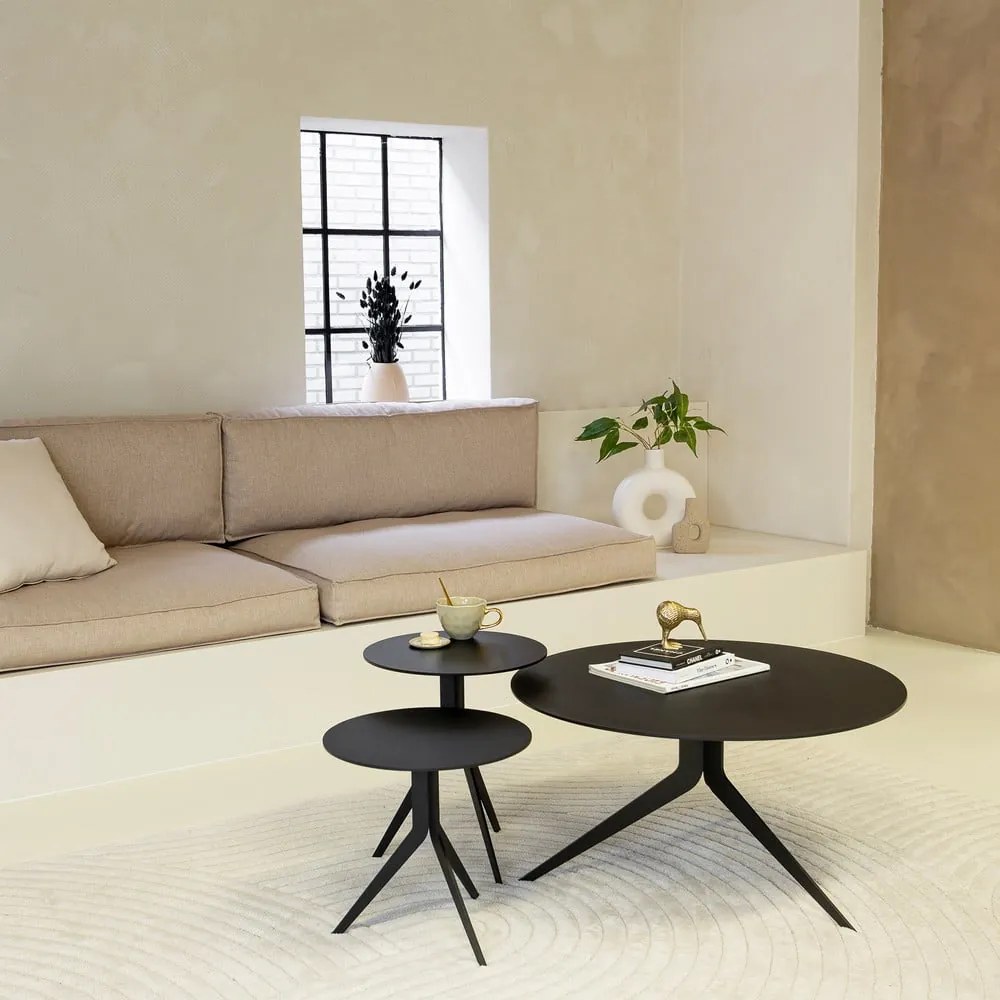 Черна метална кръгла масичка за кафе ø 78 cm Daley – Spinder Design