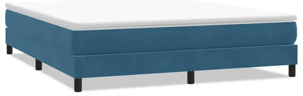 3315841 vidaXL Box Spring легло без матрак Тъмно синьо 180x210 cm кадифе
