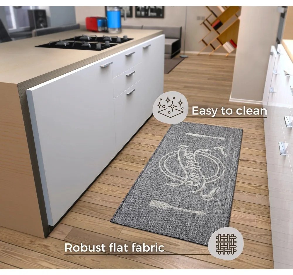 Сиво-бежова пътека 62x150 cm Cucina – Hanse Home