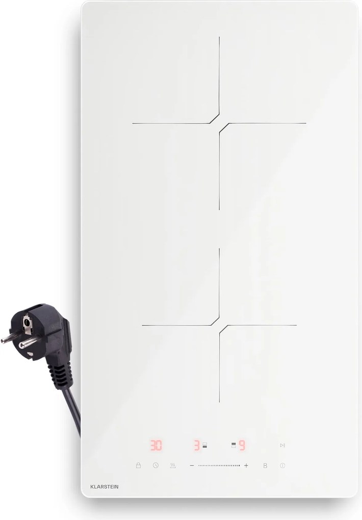 Klarstein PowerGlide индукционен котлон | Модерен, компактен и мощен | 2 зони за готвене | 3500 W | 30 cm