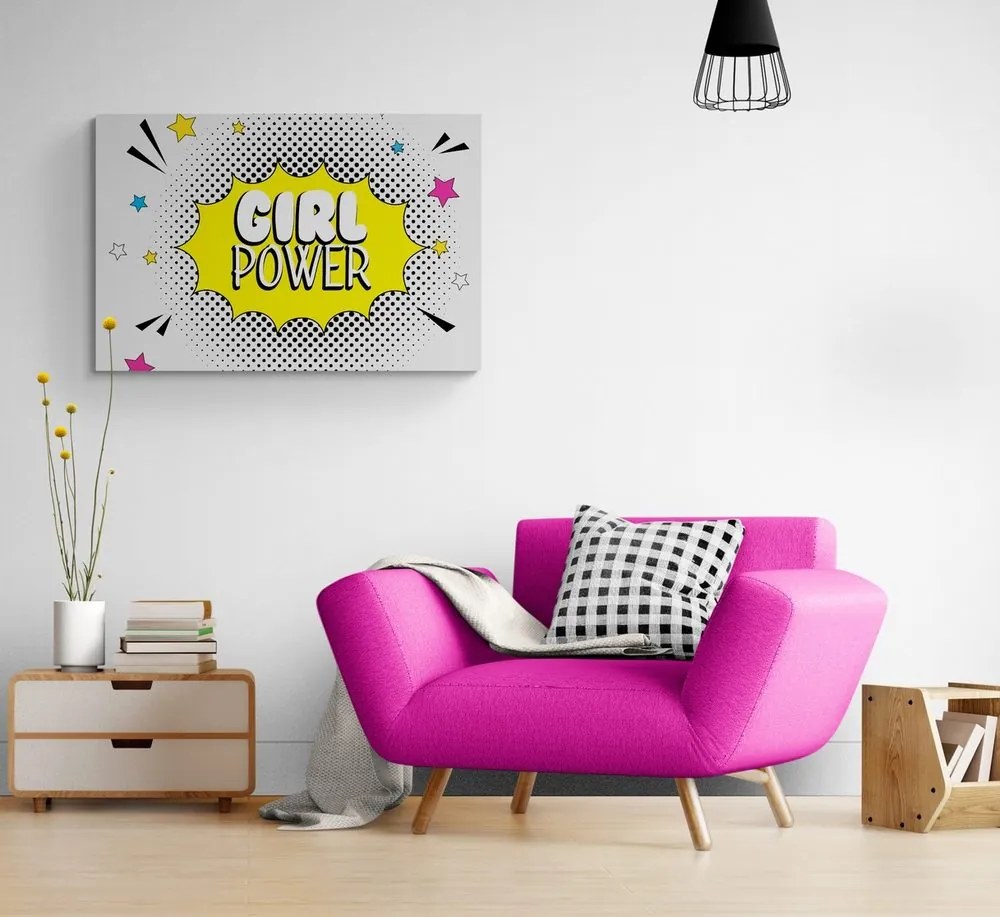 Картина на платно – С поп арт надпис – GIRL POWER