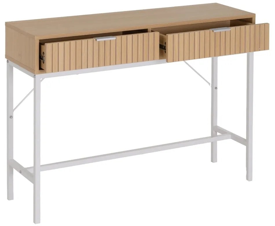 Конзолна маса от декор от дъб в естествен цвят 30x100 cm Mid-Lines – Casa Selección