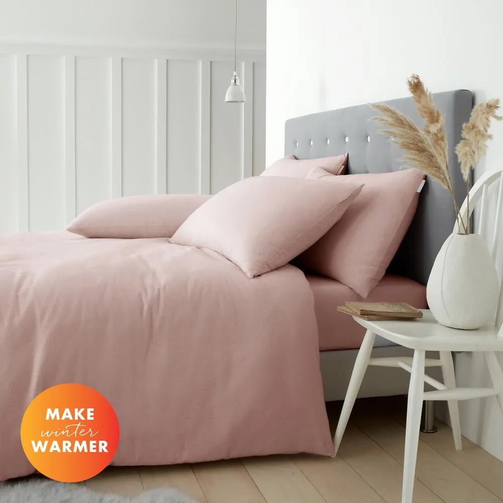 Розово памучно спално бельо за двойно легло 200x200 cm - Catherine Lansfield