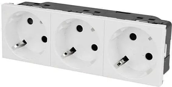 Legrand Контакт шуко ТРОЕН 45° 16А 6 мод. цвят бял Mosaic  - 278253L