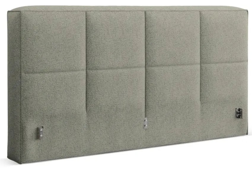 Зелено двойно легло 140x200 cm тапицирано с място за съхранение с включена подматрачна рамка Simon Darren – Micadoni