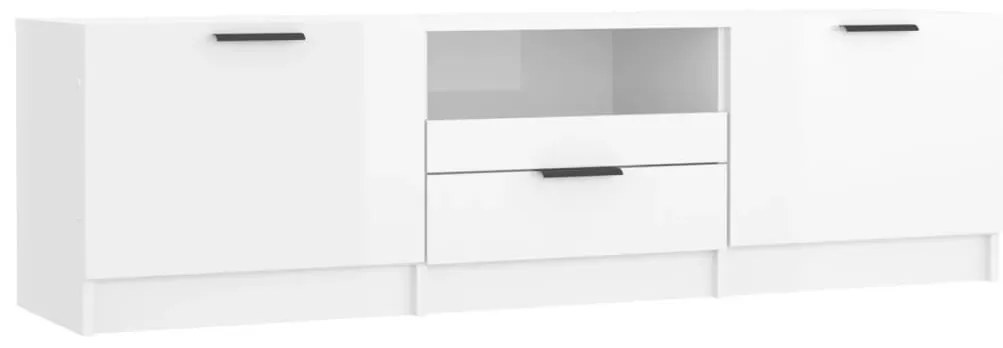 811454 vidaXL ТВ шкаф бял гланц 140x35x40 см инженерно дърво