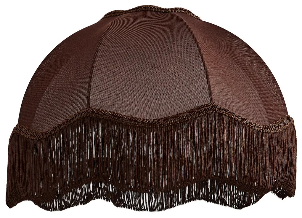 Кафяв текстилен абажур с бял интериор 45/15/21.5 - Heritage