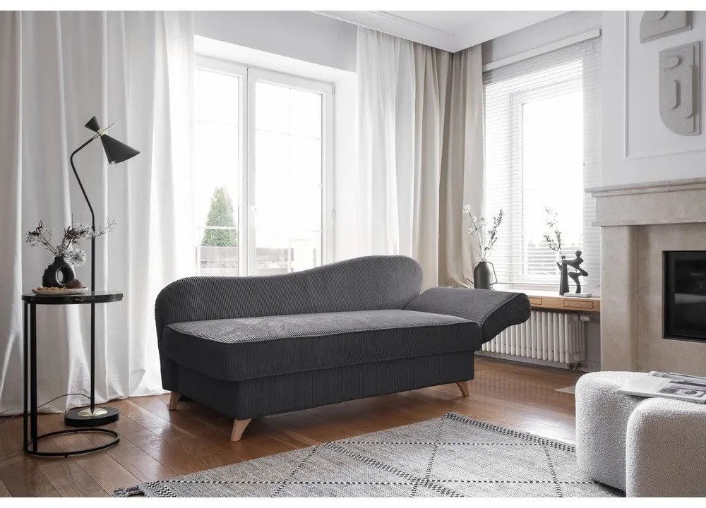 Сив шезлонг от рипсено кадифе (десен ъгъл) Chic Charlotte – Miuform