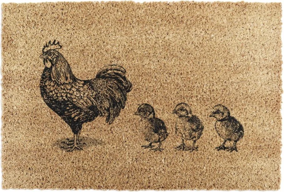 Изтривалка от кокосови влакна 40x60 cm Chickens and Chicks – Artsy Doormats