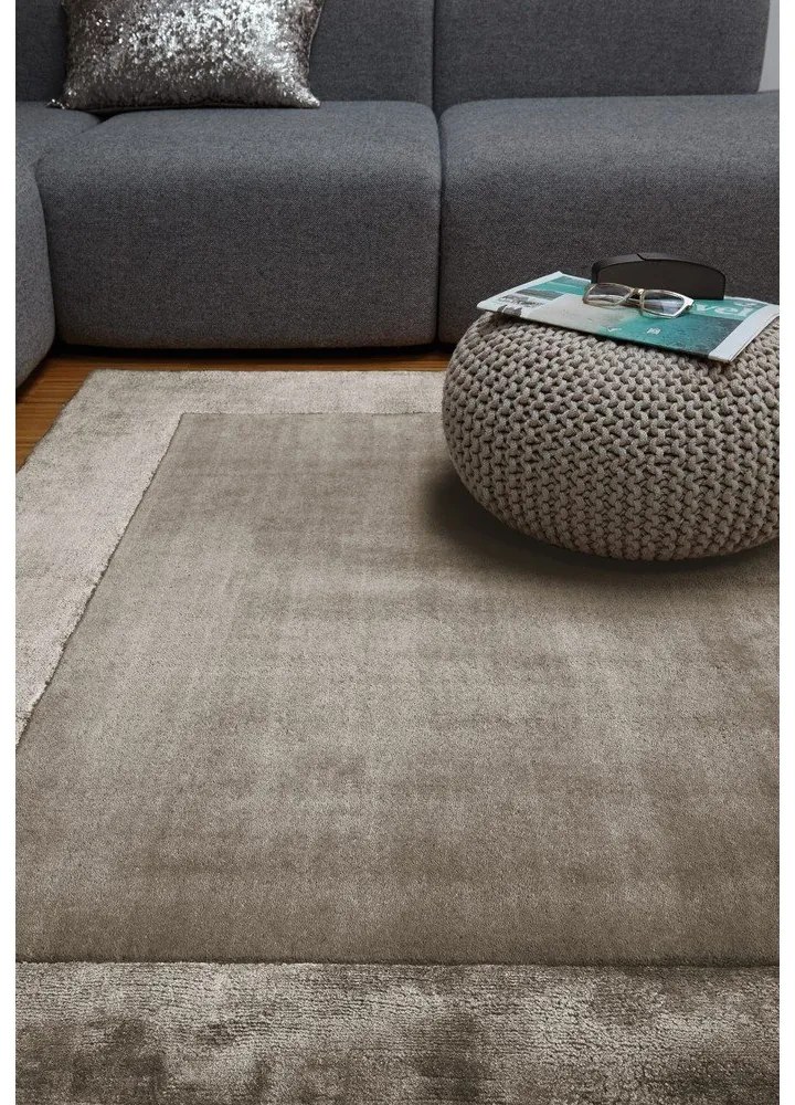 Кафяв ръчно изработен килим със смес от вълна 80x150 cm Ascot – Asiatic Carpets