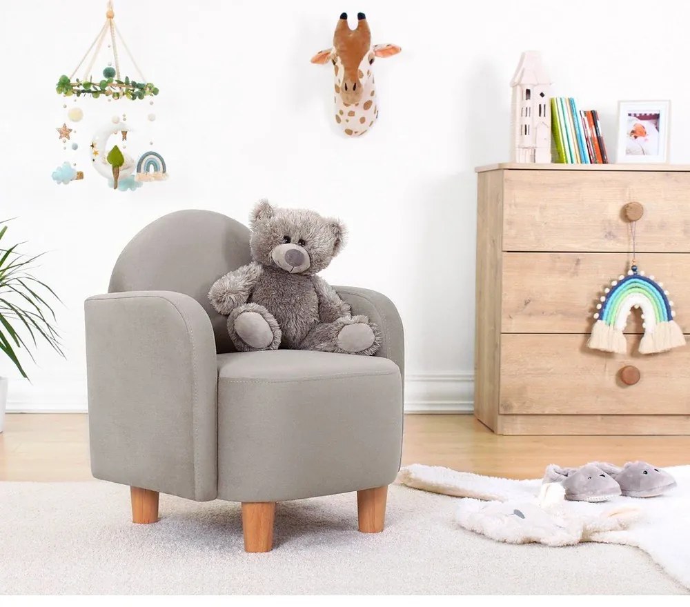 Сив детски фотьойл Nock – Artie