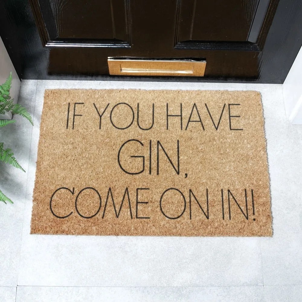 Изтривалка от кокосови влакна 40x60 cm If You Have Gin – Artsy Doormats