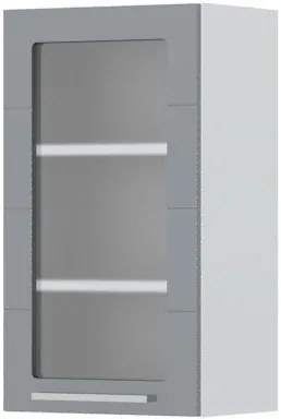 Висящ шкаф Hudson V7-40-1KS with Витрина-White - Gray