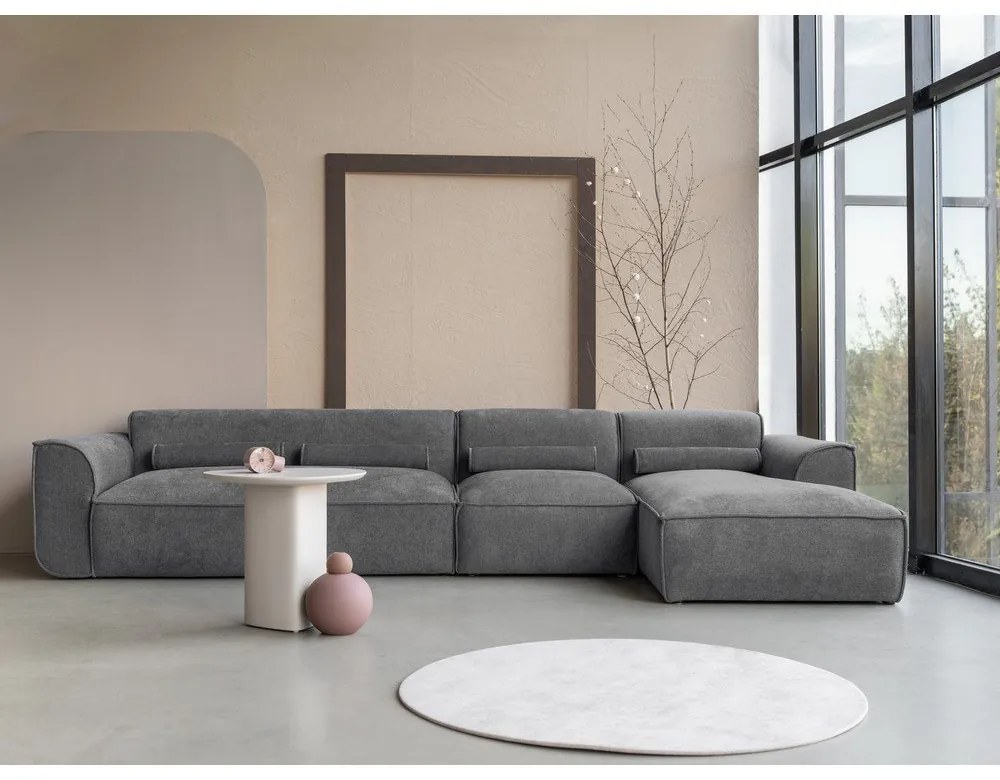 Сив ъглов диван (десен ъгъл) Flex Felix – Miuform