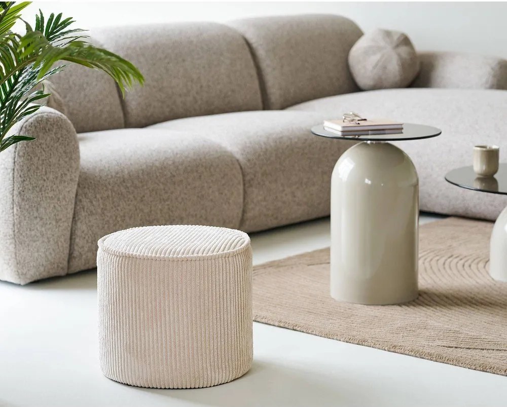 Бежова табуретка от рипсено кадифе Taupo – House Nordic