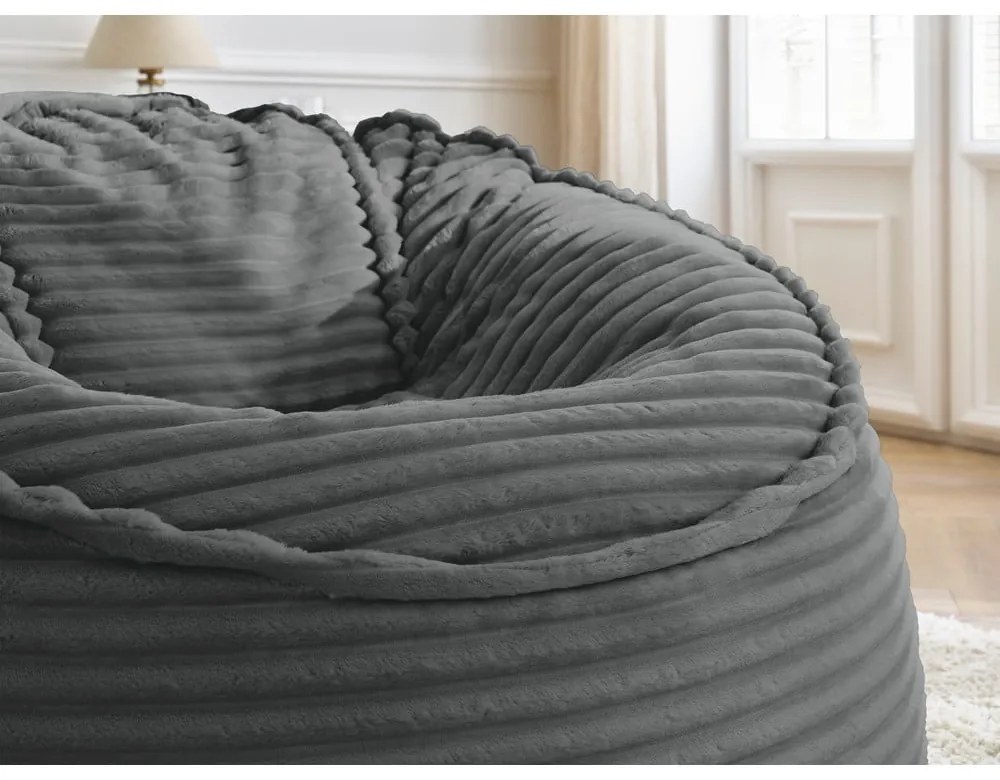 Тъмносив пуф от рипсено кадифе Socrate – Bobochic Paris