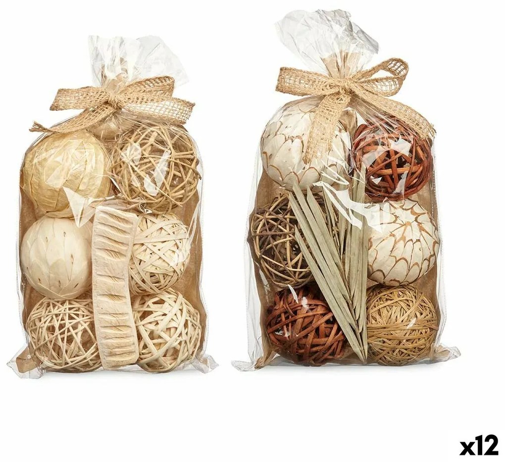 Set of Decorative Balls Бял Кафяв (12 броя)