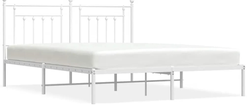 353591 vidaXL Метална рамка за легло с горна табла, черна, 183x213 см