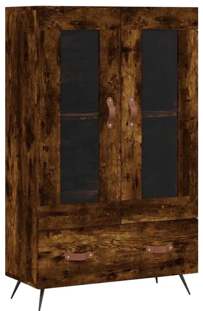 828273 vidaXL Висок шкаф, опушен дъб, 69,5x31x115 см, инженерно дърво