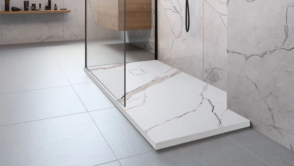 Корито за душ кабина Bazalt CARRARA WHITE 90x120