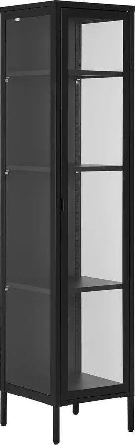 Черна метална витрина 40x180 cm Brisbane – House Nordic