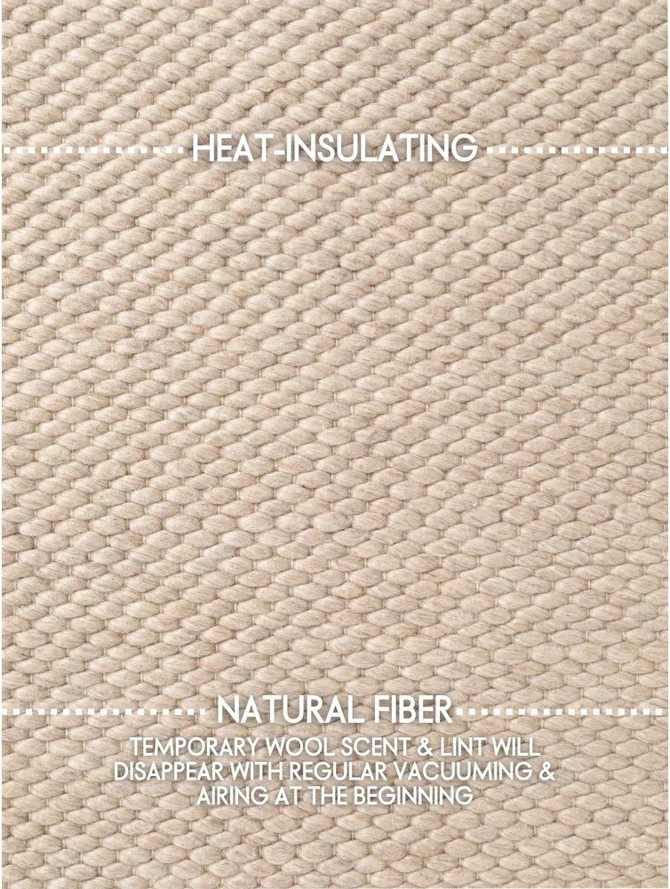 Бежов ръчно изработен вълнен кръгъл килим ø 160 cm Lyon Beans – Elle Decoration