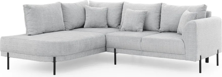Светлосив шенилов ъглов диван (ляв ъгъл/L форма) Mauris – Ropez