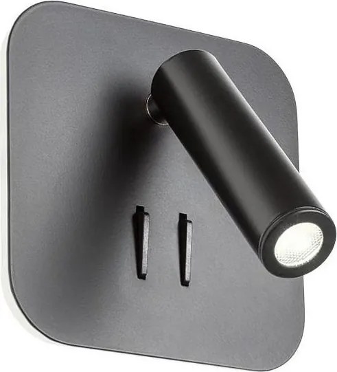 Redo 01-1492 - LED стенно осветително тяло QUDA LED/6W/230V + LED/3W CRI 90 черно