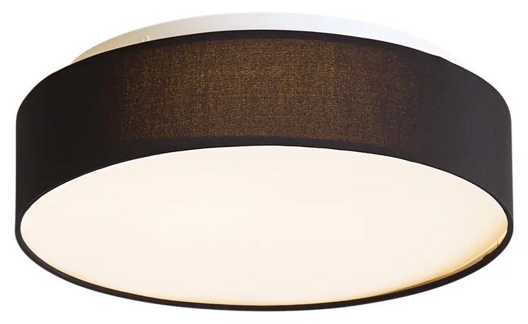 Интелигентна таванна лампа черна 35 см с LED и дистанционно управление - Flat Drum