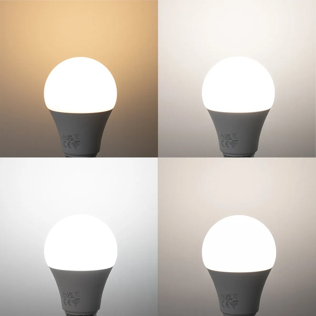 Комплект от 5 Интелигентни LED крушки E27 A60 матирани RGBW 9W 806lm 2700-6500K