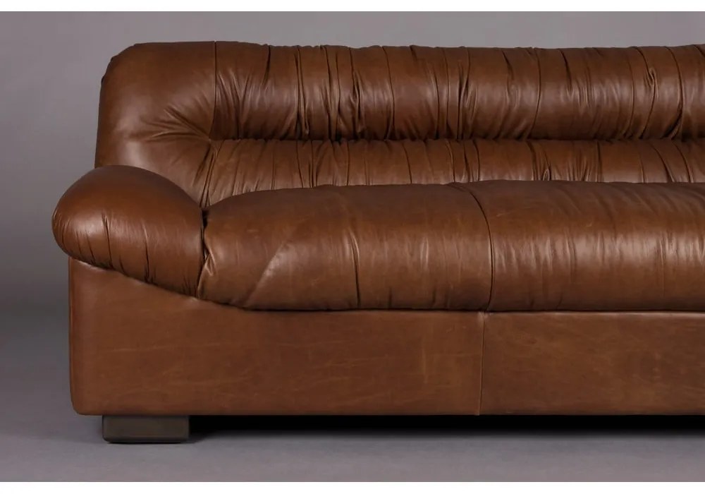 Кафяв кожен диван 214 cm Douglas – Dutchbone