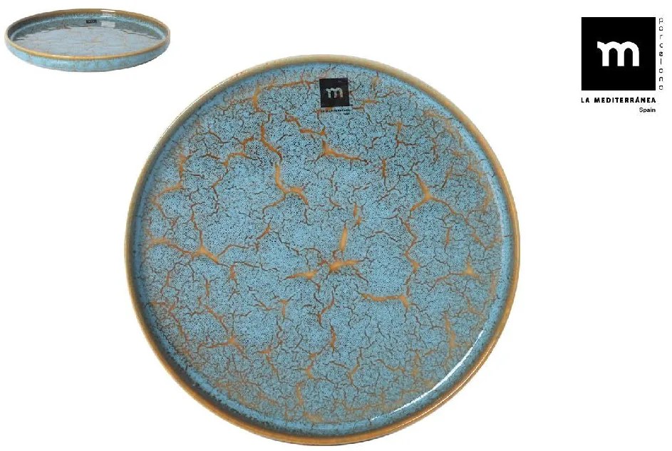 Основна чиния LA MEDITERRANEA Scratch Blue, 25х2.5 cm, порцелан