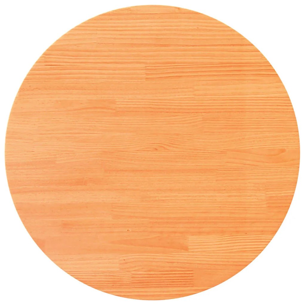 847129 vidaXL Плот за маса, кръгъл, восъчнокафяв, Ø80x2,5 см, бор масив