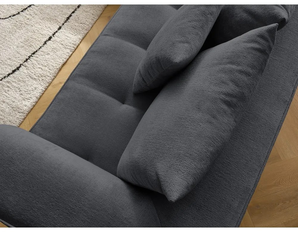 Тъмносив шенилов ъглов диван (десен ъгъл/L форма) Whesley – Bobochic Paris