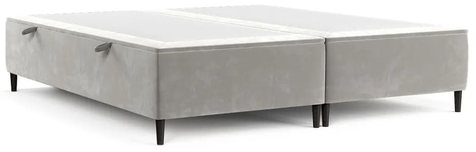 Светлосиво тапицирано двойно легло с място за съхранение 200x200 cm Tate – Maison de Rêve