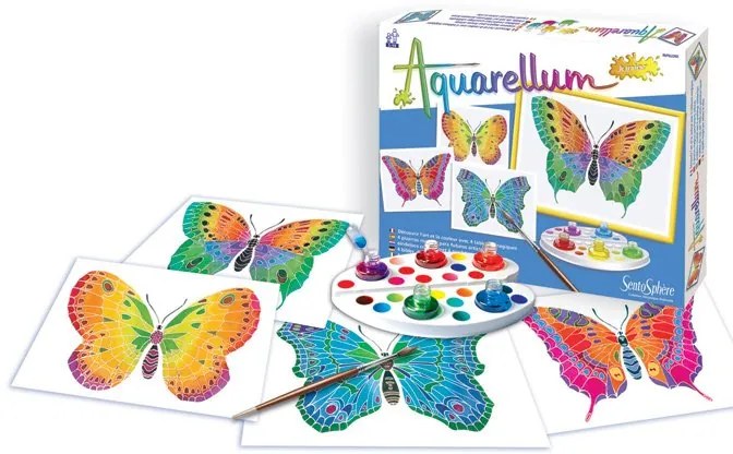 Sentosphere - Комплект за оцветяване с Акварелни бои Пеперуди 661