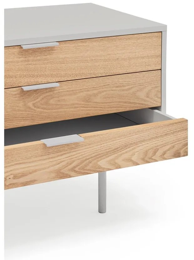 Сива/естествена маса за телевизор от декор от дъб 180x52 cm Sierra – Teulat