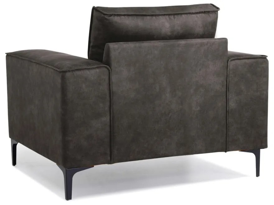 Черно-сиво кресло от изкуствена кожа Copenhagen - Scandic