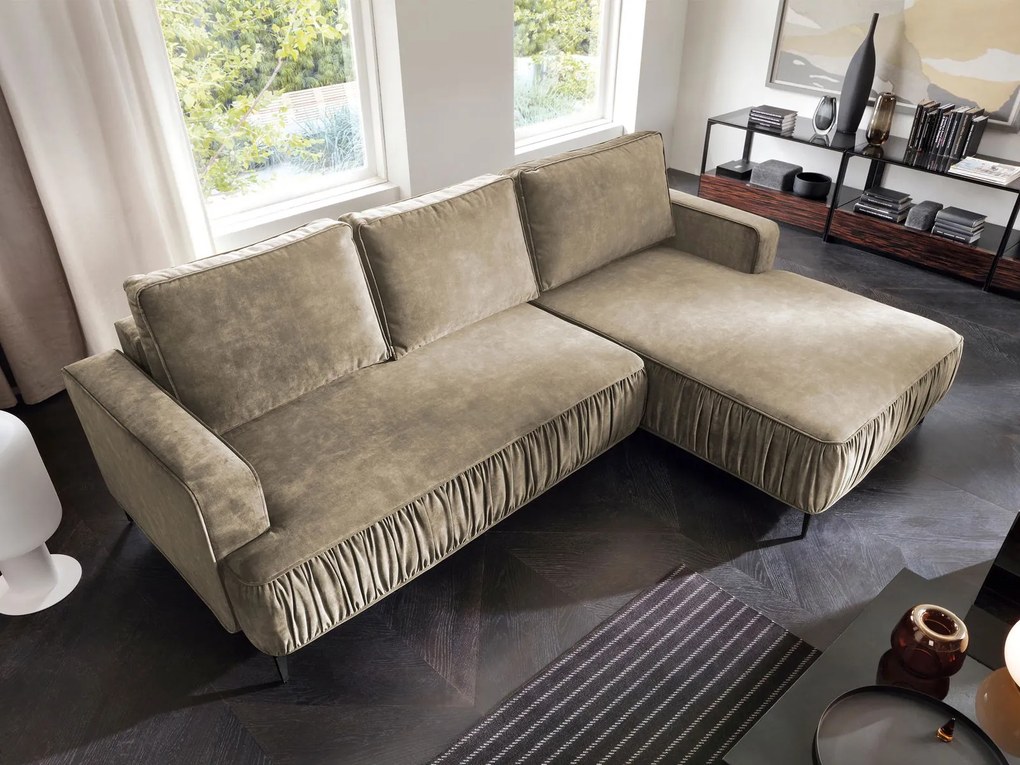 Ъглов диван Lavar-Кафяво-Десен