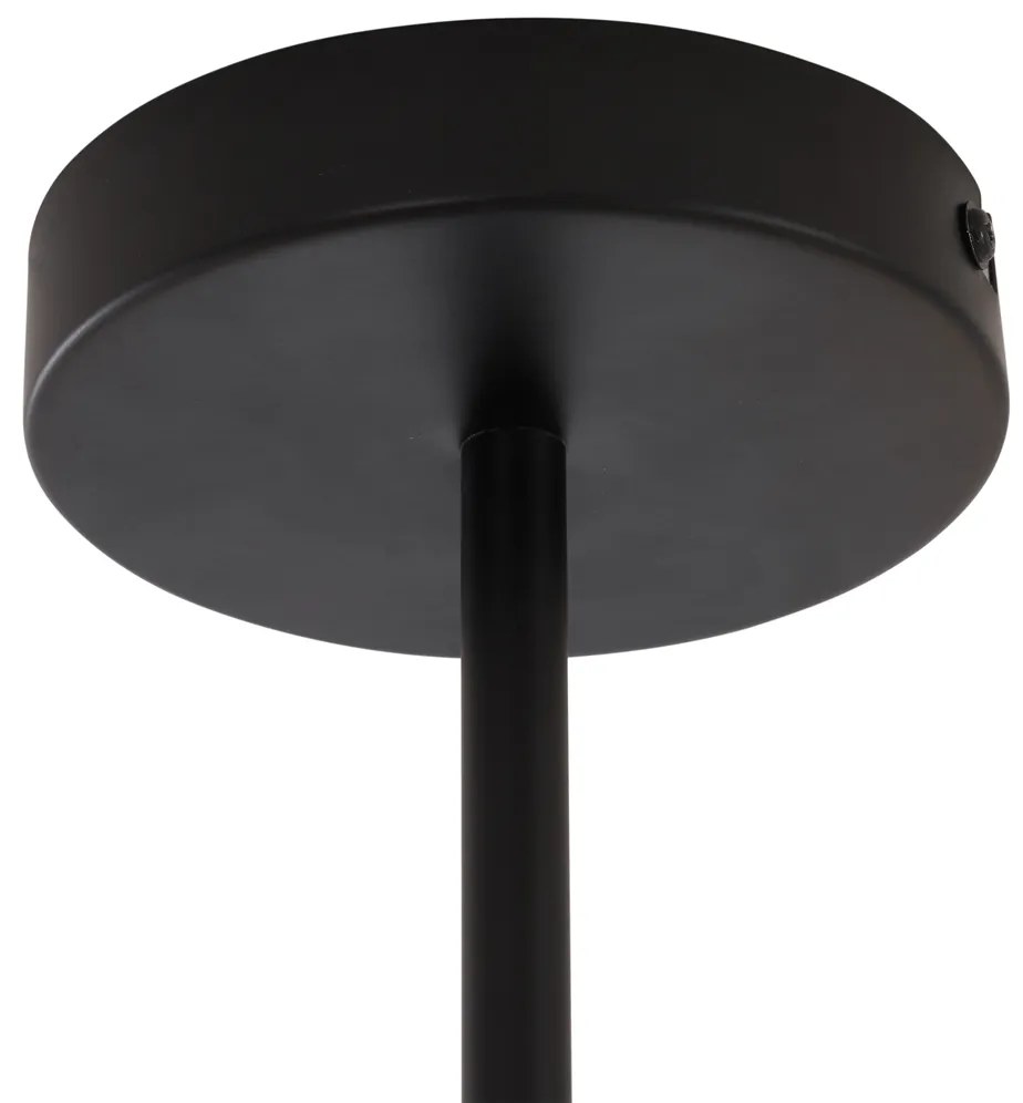 Модерна таванна лампа черна с димно стъкло 6-лампи - Ryan