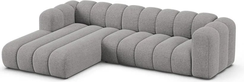 Сив шенилов ъглов диван (ляв ъгъл) Lupine – Micadoni