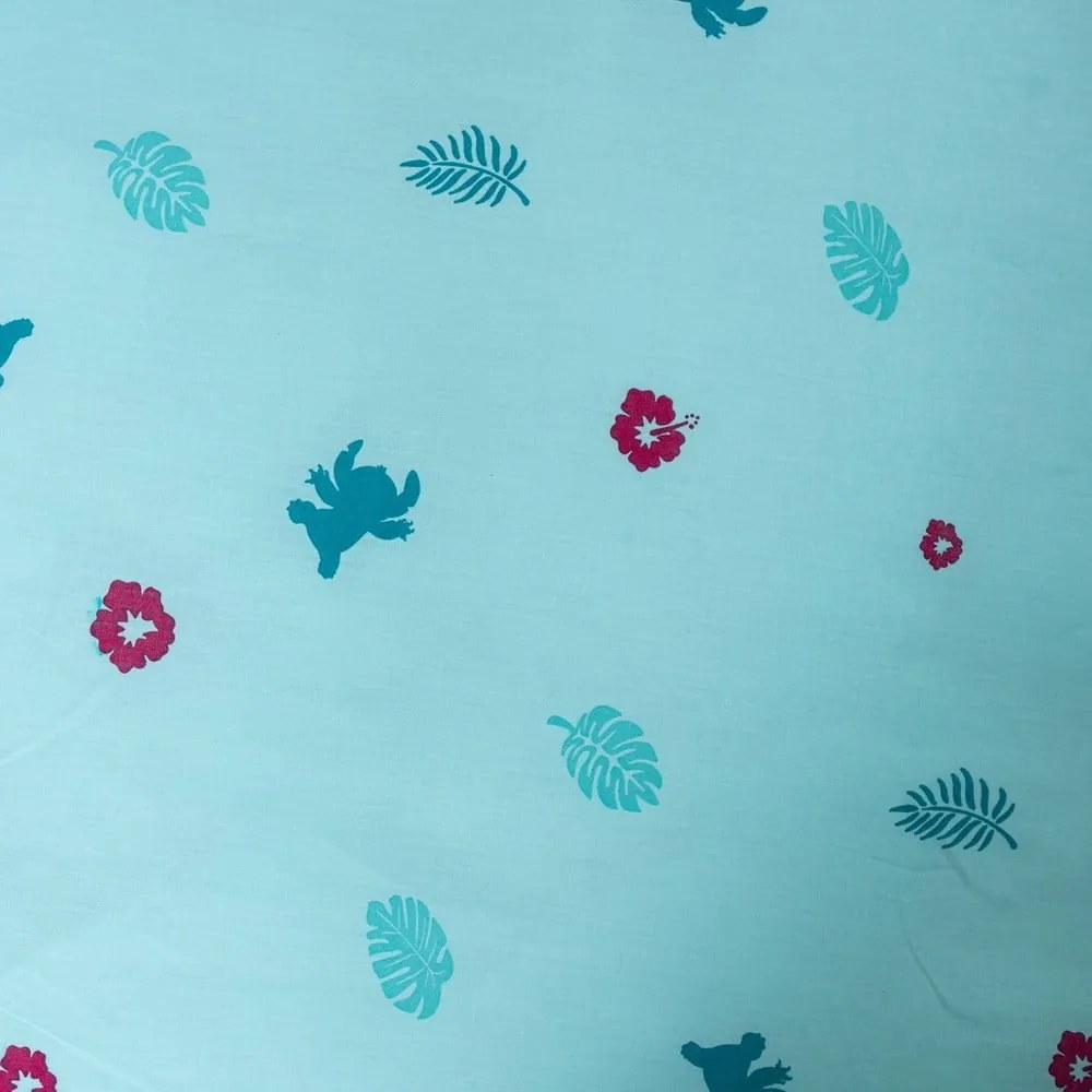 Синьо единично памучно детско спално бельо 140x200 cm Lilo a Stitch "Hawaii" – Jerry Fabrics