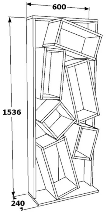 Библиотека Джамей 120-000395 цвят натурал-черен